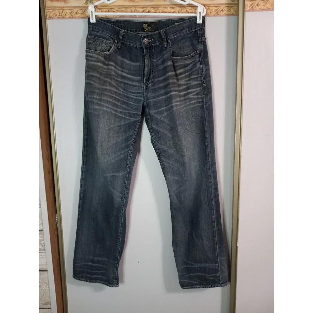 BKE Vintage 33R Welder Straight Dark Wash Casual Outdoor Biker Denim Jeans